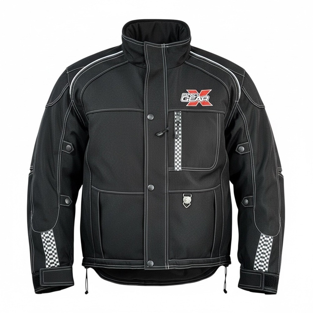 SnoGear Insulated Winter Jacket Mens Black Snowmobile Racing Cold Weather Coat S